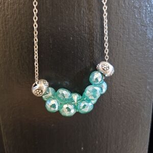 Blue/green beaded necklace